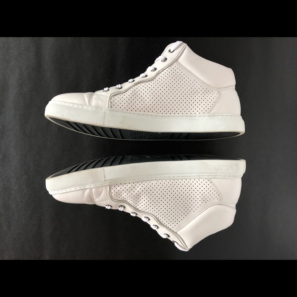 Zanzara Mid Top White Leather Sneakers - Size 12